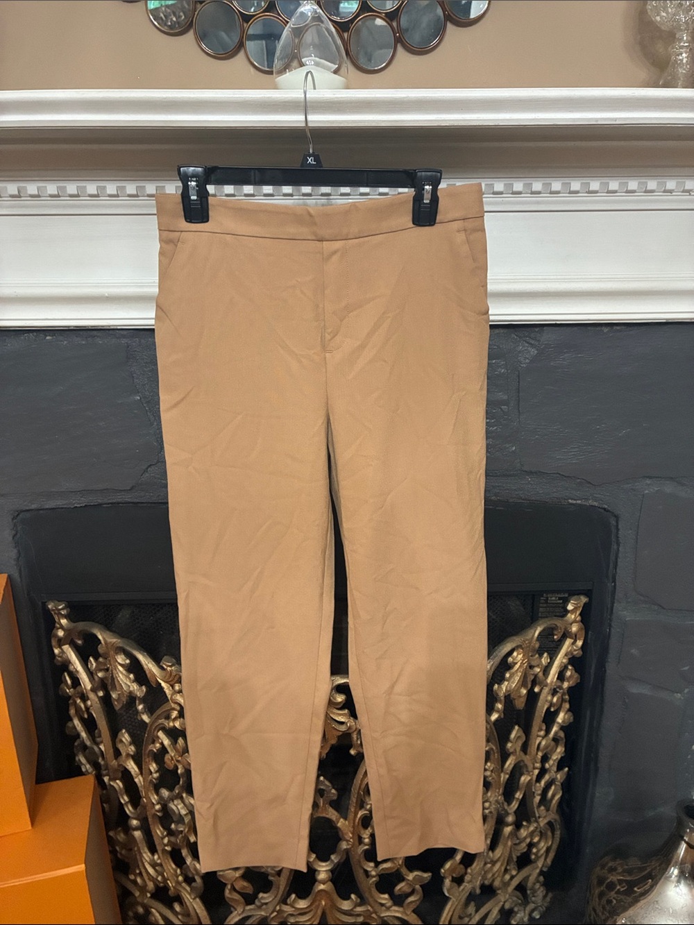 Banana Republic Camel/Tan Straight-Leg Trousers